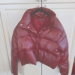 SHEIN Cropped PU Puffer jacket size L new